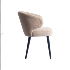PTMD Fiori Cream 6051 Dining Chair Black Wood Legs