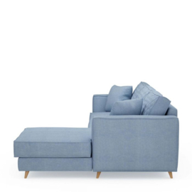 Rivièra Maison Kendall Sofa with Chaise Longue Right, washed cotton, ice blue