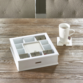 Riviera Maison RM Monogram Teabox & Coasters Theedoos met onderzetters