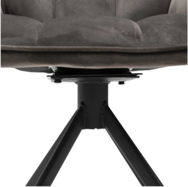 Riviera Maison Carnaby DAC Draaibare Eetkamerstoel Anthracite Velvet