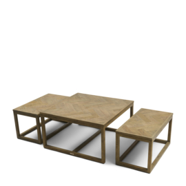 Rivièra Maison Harbour Island Square Coffee Table, Set of 3
