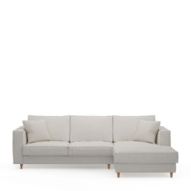 Rivièra Maison Kendall Sofa with Chaise Longue Right, oxford weave, alaskan white
