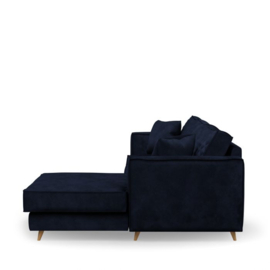 Rivièra Maison Kendall Sofa with Chaise Longue Right, velvet, estate blue