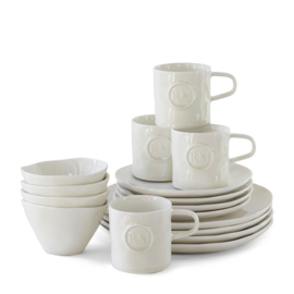 Riviera Maison Portofino Dinnerware Set of 16 white