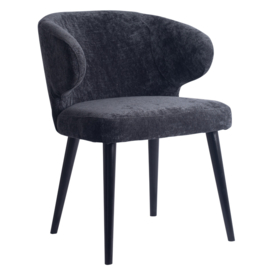 PTMD Fiori Anthracite 0504 Dining Chair Black Wood Legs