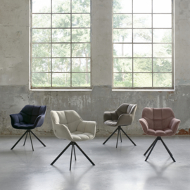 Carnaby Dining Armchair Turning Leg, Mouliné Linen