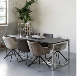 Riviera Maison Carnaby DAC Draaibare Eetkamerstoel Anthracite Velvet
