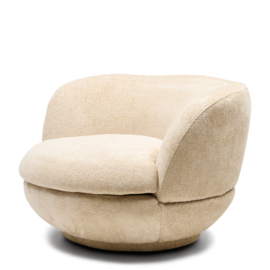 Credo Swivel Club Chair, Mélange Weave Cream