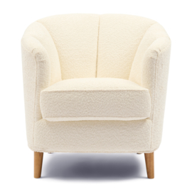 Rue Royale Armchair, Manhattan Weave Ivory White