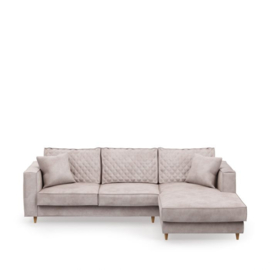 Rivièra Maison Kendall Sofa with Chaise Longue Right, velvet, ivory
