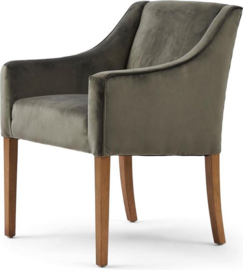 Savile Row Arm Dining Chair Velvet Slate Grey