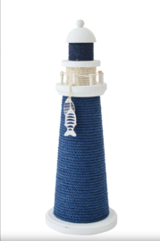 J-Line Vuurtoren Decoratief Touw/Dennenhout Blauw/Wit Large