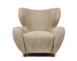 Riviera Maison Courchevel Wing Chair Vintage Velvet Classic Cream