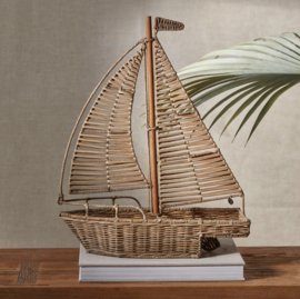 Riviera Maison Rustic Rattan Sailboat Decoration