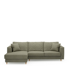 Kendall Sofa With Chaise Longue Left, oxford weave, forrest green