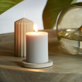 Rivièra Maison Fine Rib Pillar Candle Flax 7x9