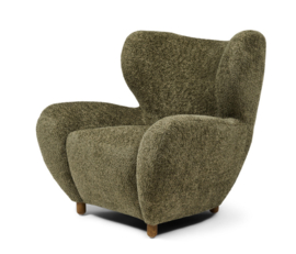 Riviera Maison Courchevel Wing Chair Vintage Velvet Forest Green