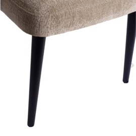 PTMD Fiori Cream 6051 Dining Chair Black Wood Legs