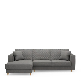 Rivièra Maison Kendall Sofa With Chaise Longue Left, oxford weave, classic charcoal