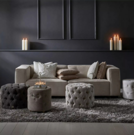 Riviera Maison Bowery Footstool Chelsea Flax