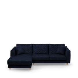 Rivièra Maison Kendall Sofa with Chaise Longue Left, velvet, estate blue