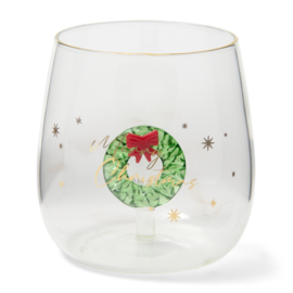 Riviera Maison Holiday Wreath Water Glass PRE ORDER