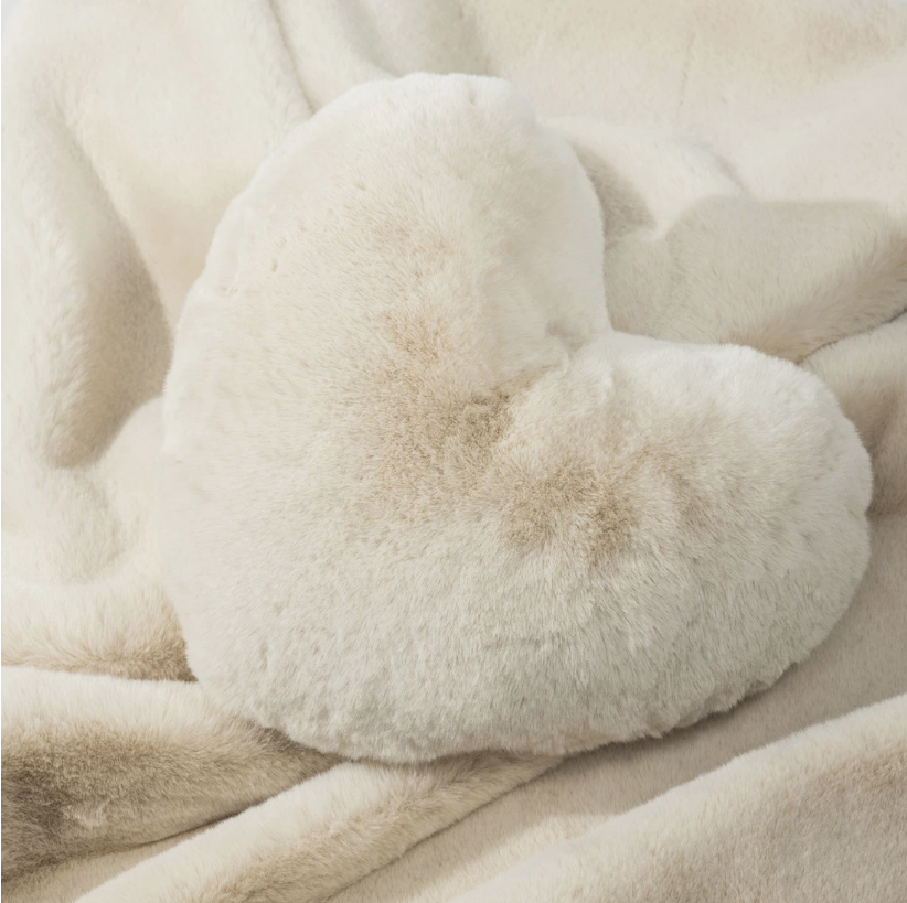 Riviera Maison Heather Heart Faux Fur Pillow