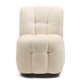 Davos Dining Chair With Wheels, Soft Weave