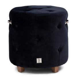 Rivièra Maison Bowery Footstool Velvet Indigo