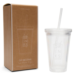 Riviera Maison To Go Cup & Straw Iced Drinks
