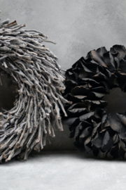 Couronne Palm Petal Wreath Black dia 40 cm