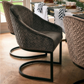 Riviera Maison Lincoln Dining Arm Chair velvet anthracite