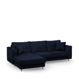 Rivièra Maison Kendall Sofa with Chaise Longue Left, velvet, estate blue