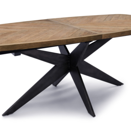 Riviera Maison Falcon Crest Oval Dining Table Extendable 200/300x100 cm