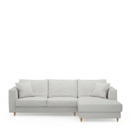 Rivièra Maison Kendall Sofa with Chaise Longue Right, washed cotton, ash grey