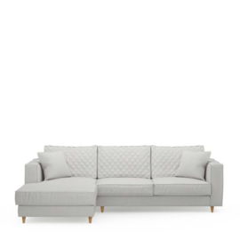 Rivièra Maison Kendall Sofa With Chaise Longue Left, washed cotton, ash grey