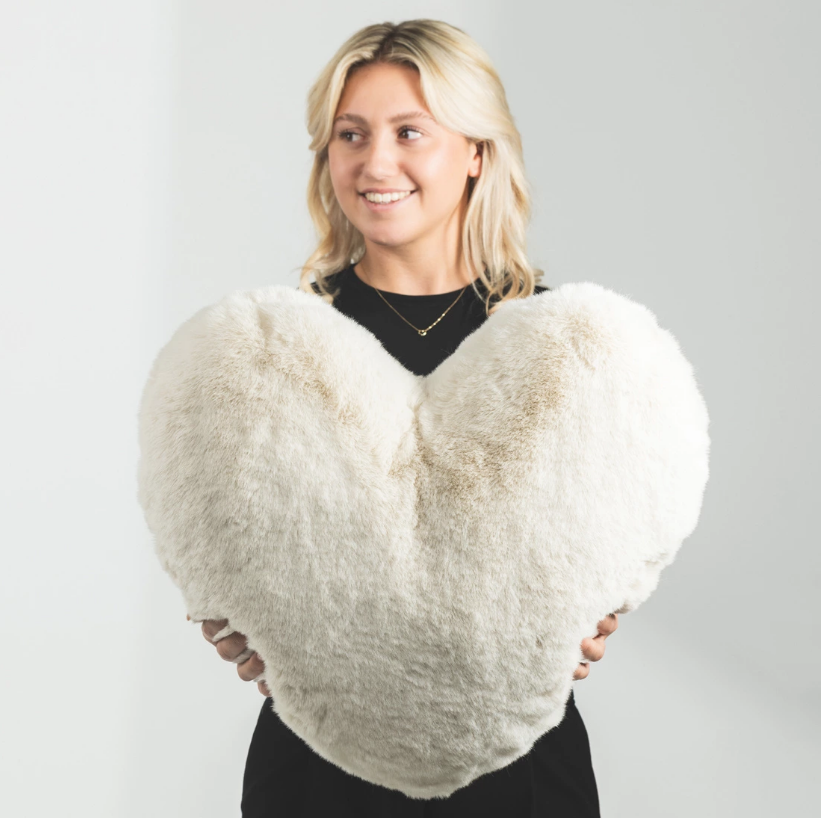 Riviera Maison Heather Heart Faux Fur Pillow