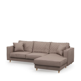 Rivièra Maison Kendall Sofa With Chaise Longue Right, scottish suede, brown sugar