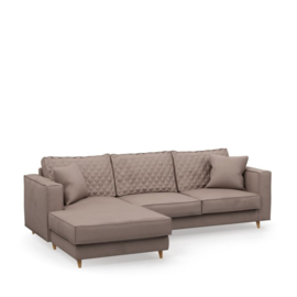 Rivièra Maison Kendall Sofa With Chaise Longue Left, scottish suede, brown sugar