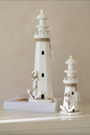 J-Line Vuurtoren Decoratief Mdf/Touw Small