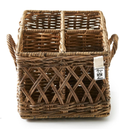 Rustic Rattan Couvert Basket Square