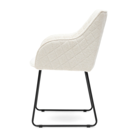 Frisco Drive Dining Armchair, Peluche Bouclé Simply White