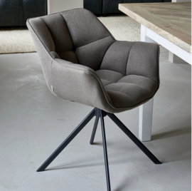 Riviera Maison Carnaby Dark Taupe DAC Draaibare Eetkamerstoel