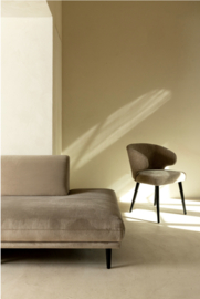 PTMD Fiori Petrol 502 Dining Chair Black Wood Legs