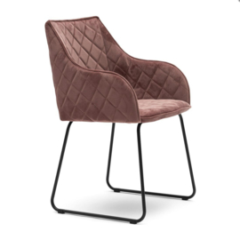 Riviera Maison Frisco Drive Dining Armchair Eetkamerstoel velvet rosa stain
