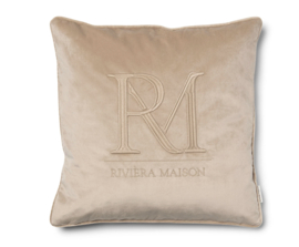 Riviera Maison RM Monogram Pillow Cover Kussen Hoes flax 50x50 cm