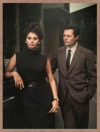 Sophia Loren and Marcello Mastroianni 60x80 cm