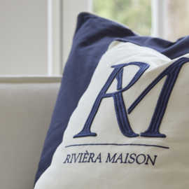 Rivièra Maison RM Monogram Pillow Cover White 50x50