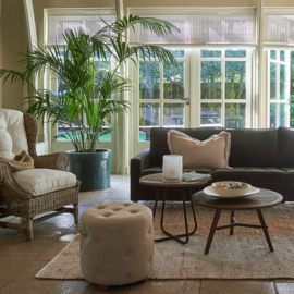 Riviera Maison Bowery Footstool linen flax