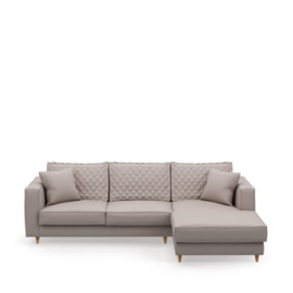 Kendall Sofa with Chaise Longue Right, celtic weave, pebbles stone